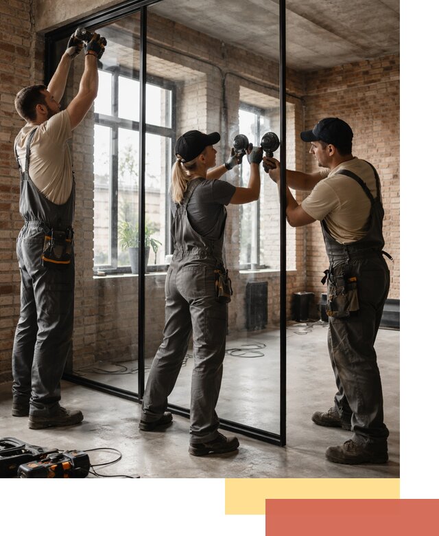 Стеклянные перегородки лофт — изготовление и монтаж в Елизово