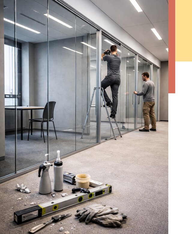 Стеклянные офисные перегородки в Елизово от 8609 руб. — монтаж и установка | ОТДЕЛОЧНИК-Лзв