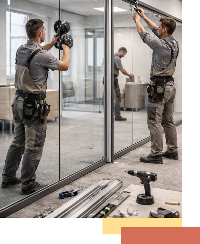 Стеклянные офисные перегородки под ключ в Елизово