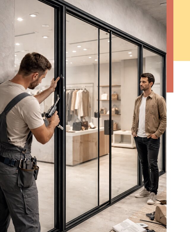 Стеклянные перегородки для магазинов в Елизово от 8305 руб. под ключ | ОТДЕЛОЧНИК-Лзв