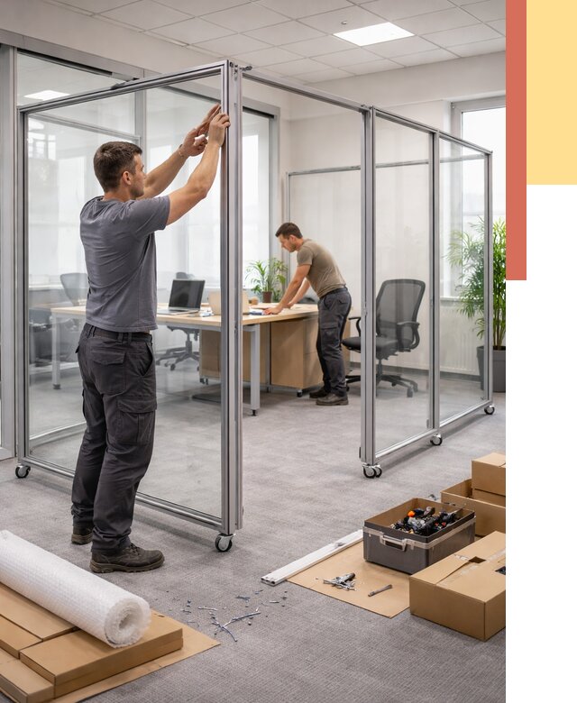 Мобильные офисные перегородки в Елизово от 12660 руб. — установка под ключ | ОТДЕЛОЧНИК-Лзв