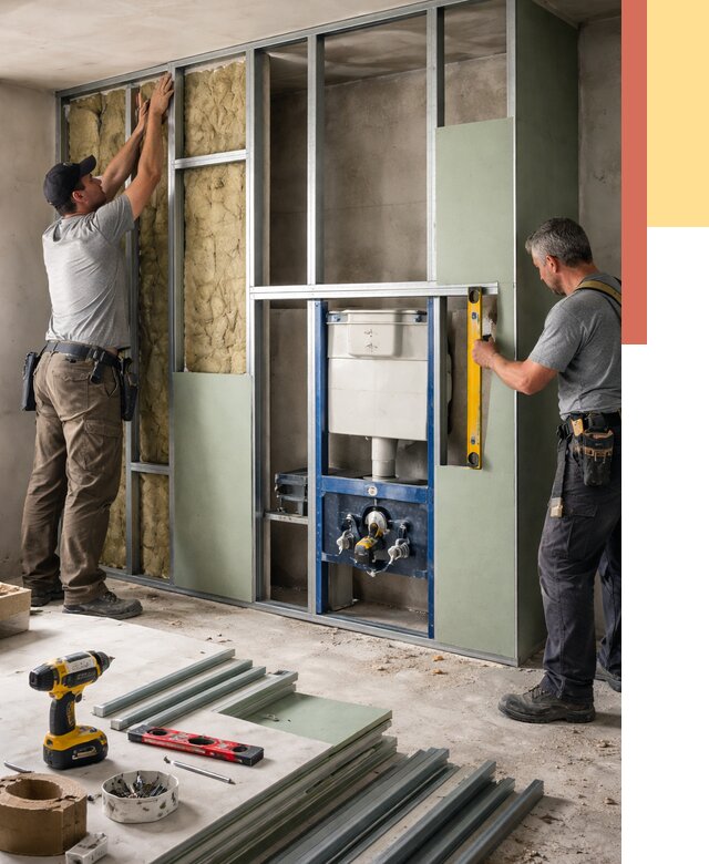 Установка сантехнических перегородок в Елизово от 8609 руб. | ОТДЕЛОЧНИК-Лзв