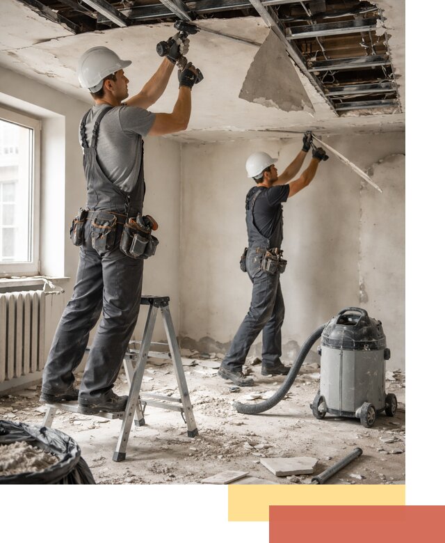 Демонтаж гипсокартонного потолка в Елизово быстро и аккуратно