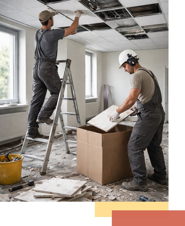 Демонтаж потолочной плитки в Елизово быстро и аккуратно