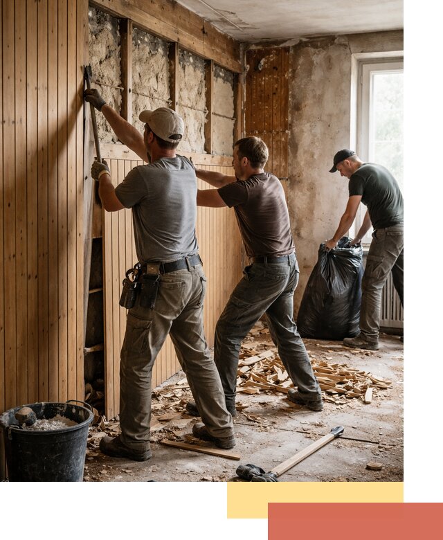 Демонтаж вагонки и вывоз материалов в Елизово