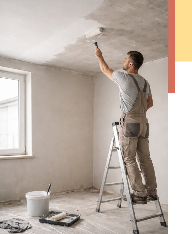 Грунтовка потолка в Елизово от 2532 руб. — быстро и недорого | ОТДЕЛОЧНИК-Лзв