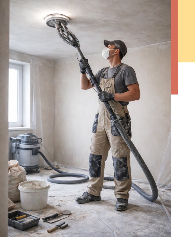 Шлифовка потолка в Елизово от 3545 руб. — услуги шлифования потолка | ОТДЕЛОЧНИК-Лзв