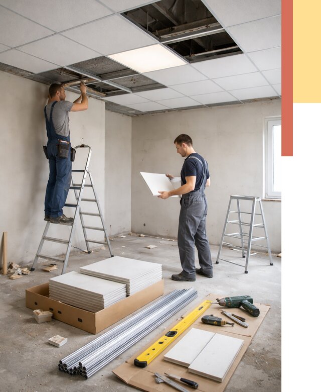 Монтаж потолка армстронг в Елизово от 4558 руб/м2 — быстрая установка под ключ | ОТДЕЛОЧНИК-Лзв