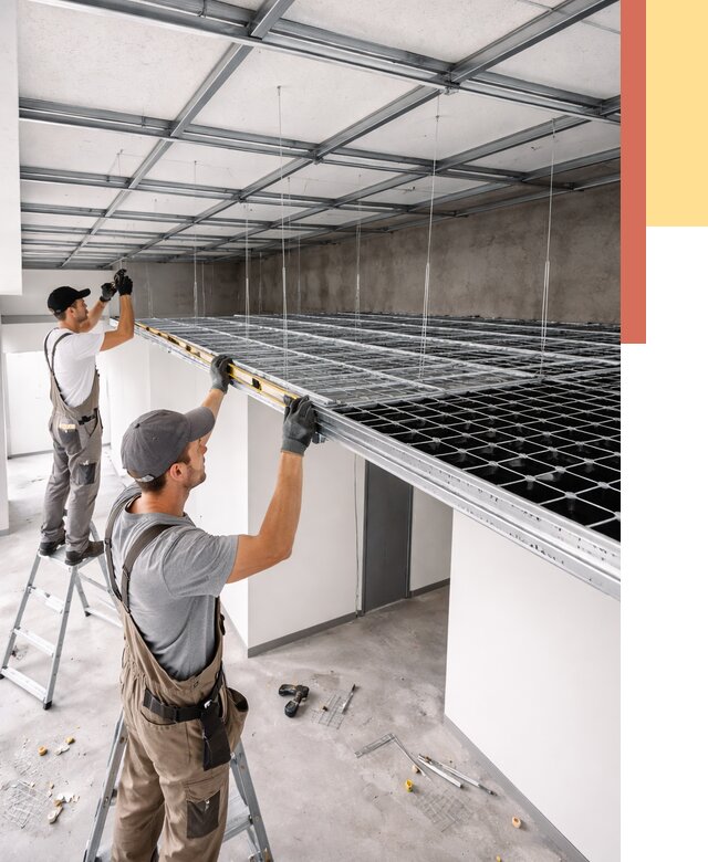 Монтаж потолка грильято в Елизово от 456 руб./м² — быстрая сборка под ключ | ОТДЕЛОЧНИК-Лзв