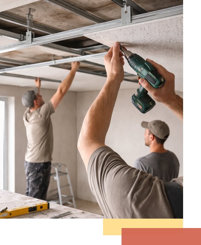 Монтаж акустического потолка в Елизово под ключ