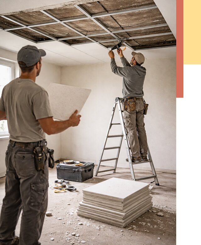 Замена плит подвесного потолка в Елизово от 1772 руб. быстро и недорого | ОТДЕЛОЧНИК-Лзв