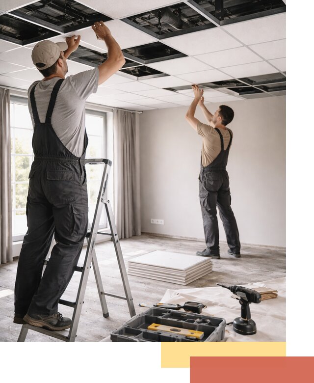 Замена плит подвесного потолка в Елизово быстро и качественно