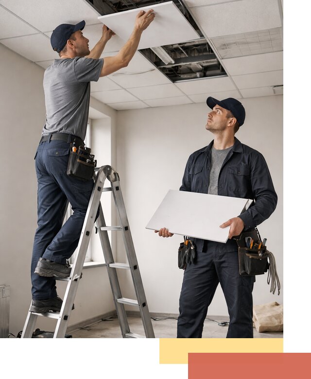 Обслуживание подвесного потолка в Елизово — ремонт и чистка