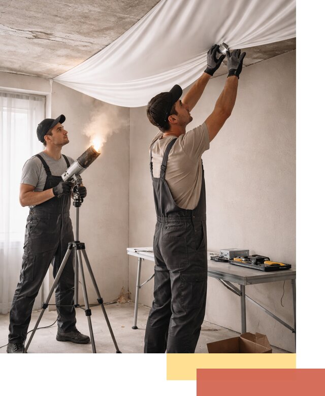 Установка натяжного потолка под ключ в Елизово