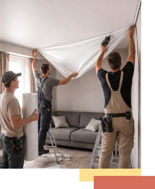 Монтаж сатинового натяжного потолка в Елизово качественно и быстро