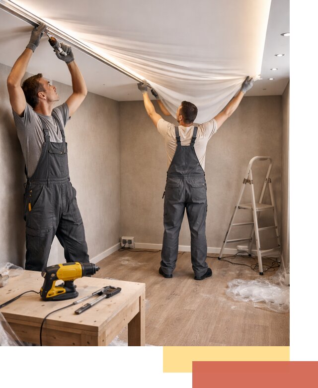 Монтаж натяжного потолка с подсветкой в Елизово цена и сроки