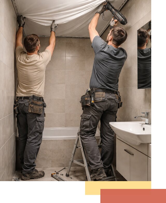 Монтаж натяжного потолка в ванной в Елизово быстро и качественно