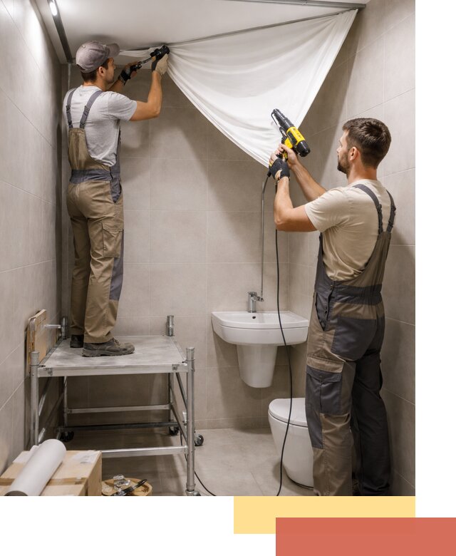 Монтаж натяжного потолка в санузле в Елизово