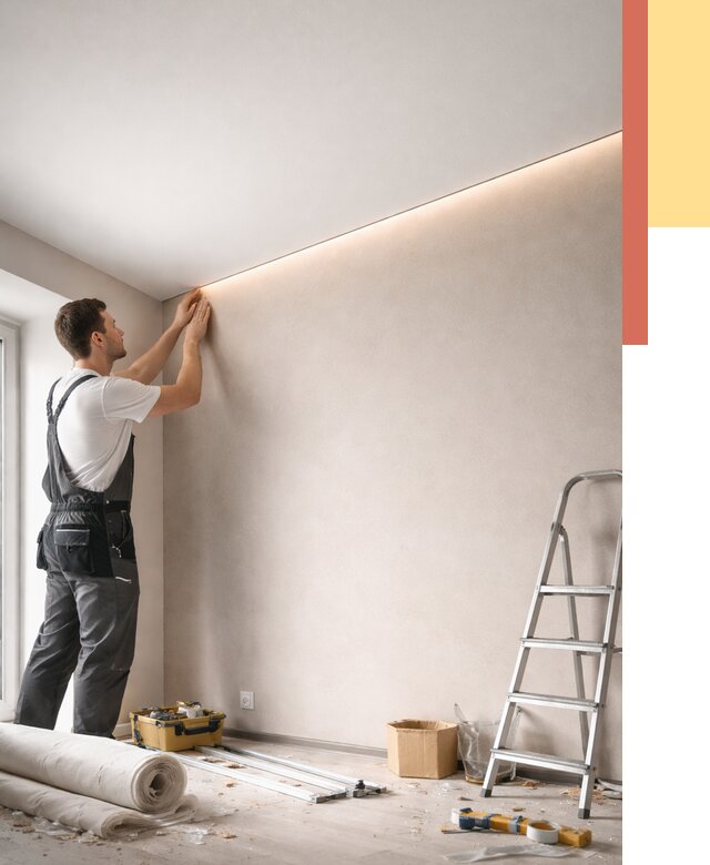 Теневые натяжные потолки в Елизово от 8305 руб. под ключ | ОТДЕЛОЧНИК-Лзв