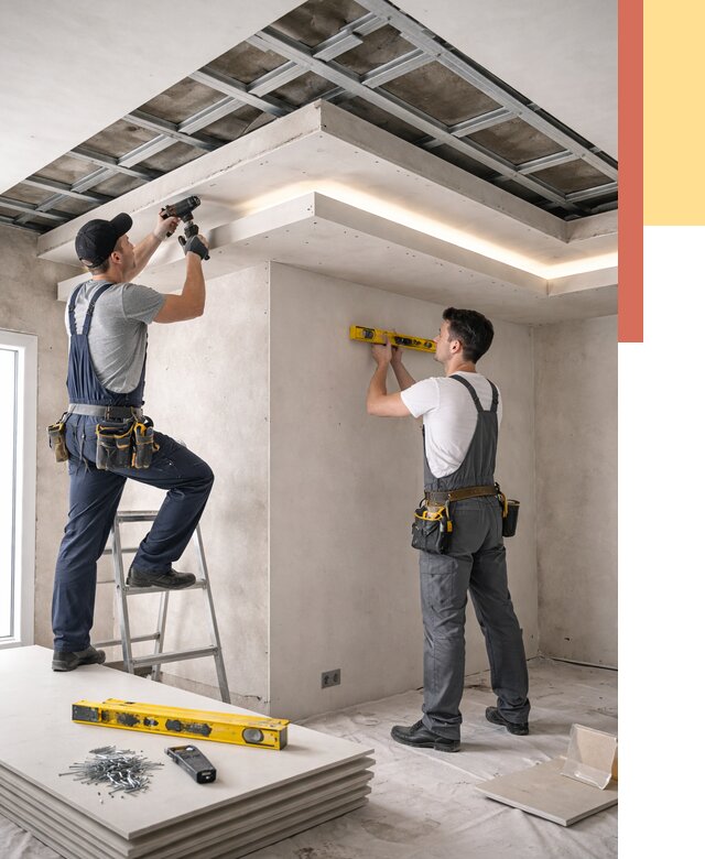 Двухуровневый потолок из гипсокартона в Елизово от 1469 руб. под ключ | ОТДЕЛОЧНИК-Лзв