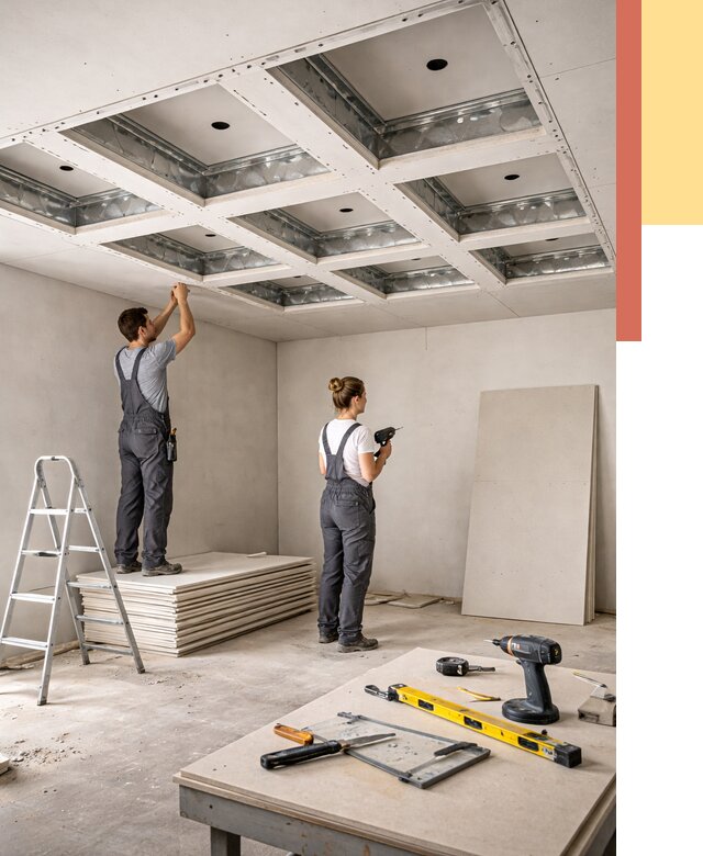 Кессонный потолок из гипсокартона в Елизово от 1874 руб. — монтаж и под ключ | ОТДЕЛОЧНИК-Лзв