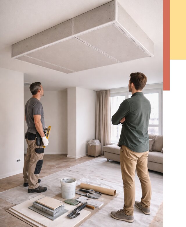 Короб на потолке из гипсокартона в Елизово от 2228 руб. — монтаж и услуги под ключ | ОТДЕЛОЧНИК-Лзв