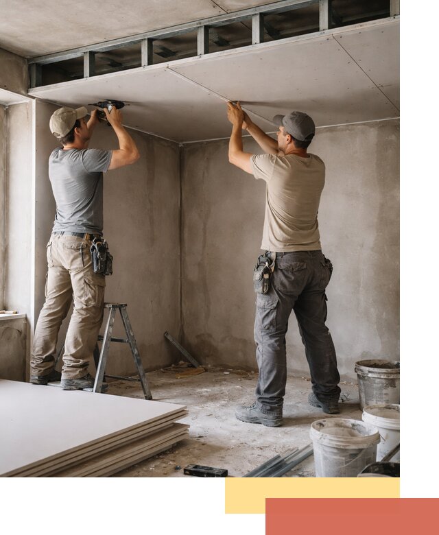 Короб из гипсокартона на потолке под ключ в Елизово