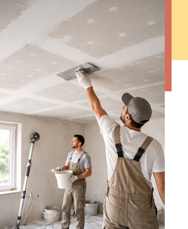 Шпаклевка потолка из гипсокартона в Елизово от 3241 руб./м2 — услуги под ключ | ОТДЕЛОЧНИК-Лзв