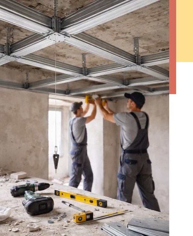Монтаж каркаса потолка из профиля в Елизово от 4558 руб. — услуги ОТДЕЛОЧНИК-Лзв