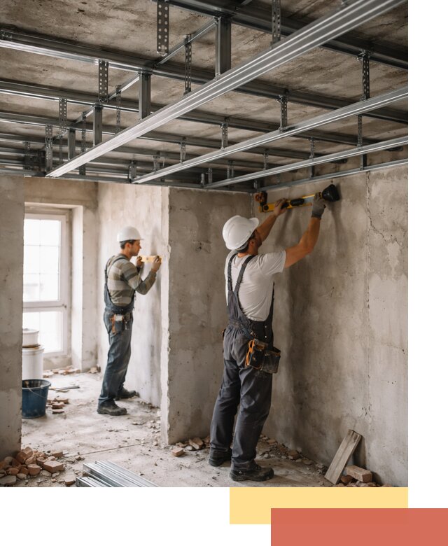 Монтаж каркаса потолка из профильного профиля в Елизово