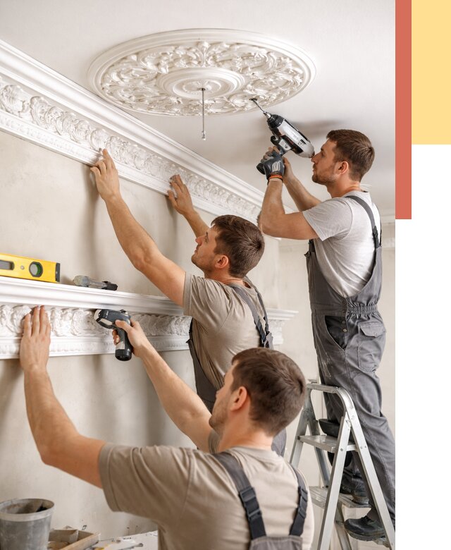 Монтаж лепнины на потолок в Елизово от 3241 руб. быстро и недорого | ОТДЕЛОЧНИК-Лзв